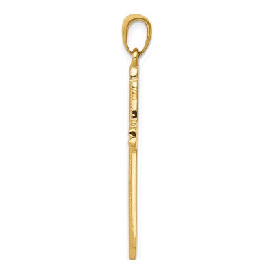 14K Yellow Gold Textured Cross Pendant – view 3