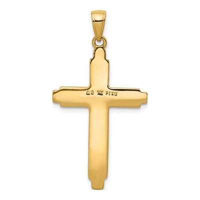 14K Yellow Gold Textured Cross Pendant – view 5