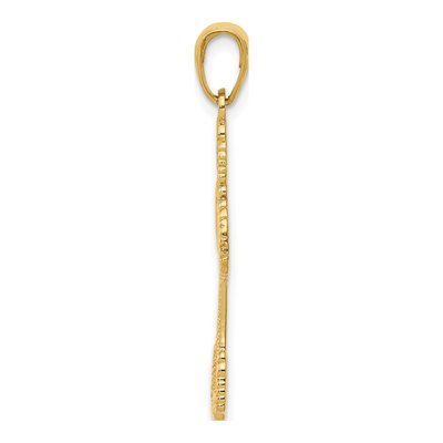 14K Yellow Gold Beaded Cross Heart Pendant – view 3