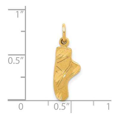 14K Yellow Gold Ballet Slipper Pendant – view 5