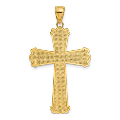 14K Yellow Gold Diamond-Cut Cross Pendant – view 4