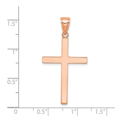14K Rose Gold Stick Cross Pendant – view 4