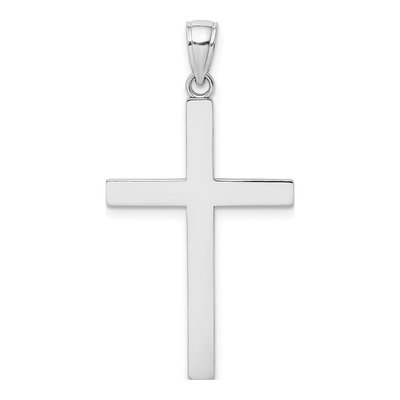14K White Gold Reversible Latin Cross Pendant