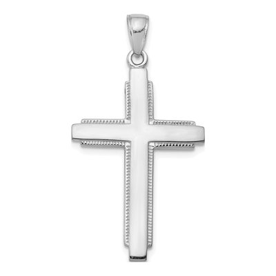 14K White Gold Cross Pendant