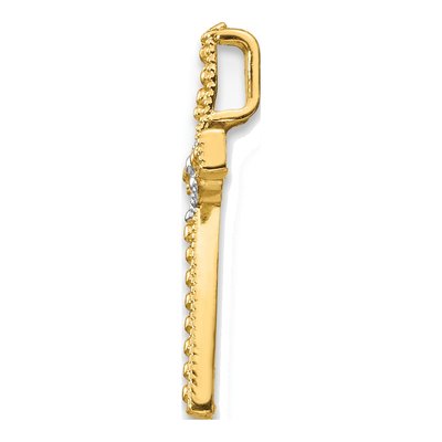 14K Yellow Gold Cross Heart Pendant – view 3