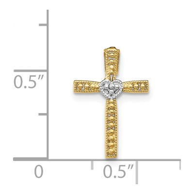 14K Yellow Gold Cross Heart Pendant – view 4