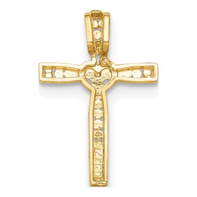 14K Yellow Gold Cross Heart Pendant – view 5
