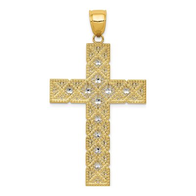 14K Yellow Gold Latin Cross Pendant