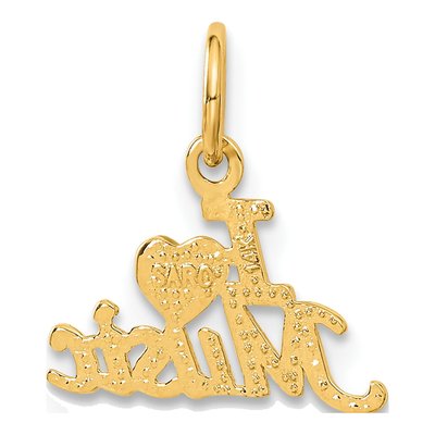 14K Yellow Gold I Heart Music Pendant – view 4