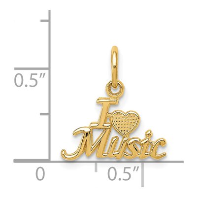 14K Yellow Gold I Heart Music Pendant – view 5
