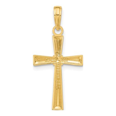 14K Yellow Gold Diamond-Cut Cross Pendant – view 4