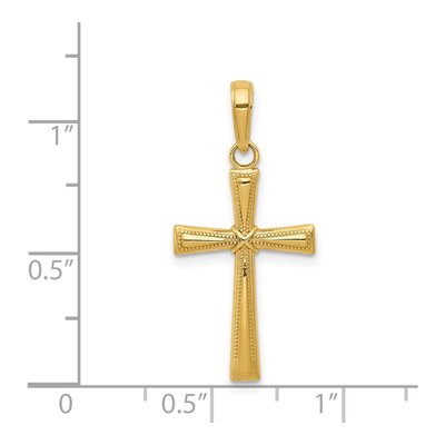 14K Yellow Gold Diamond-Cut Cross Pendant – view 5
