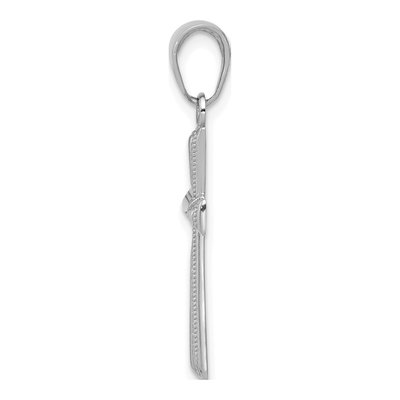 14K White Gold Diamond-Cut Cross Pendant – view 3