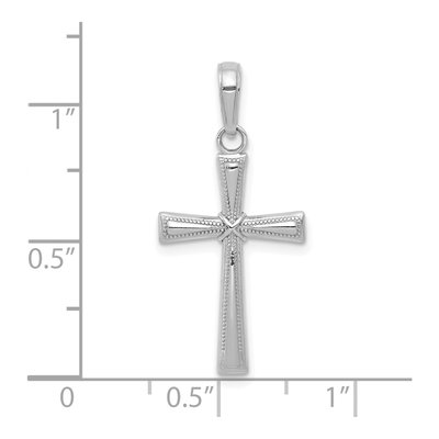 14K White Gold Diamond-Cut Cross Pendant – view 5