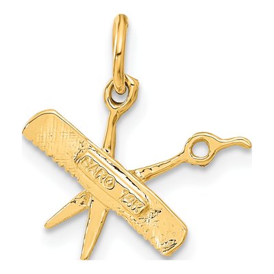 14K Yellow Gold Comb Scissors Pendant – view 4