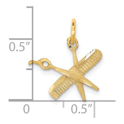 14K Yellow Gold Comb Scissors Pendant – view 5