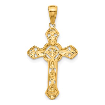 14K Yellow Gold Fancy Iona Cross Pendant – view 4