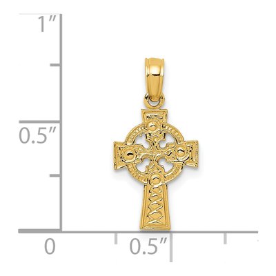 14K Yellow Gold Celtic Cross Eternity Pendant – view 5