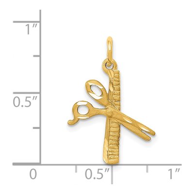 14K Yellow Gold Comb Scissors Pendant – view 5