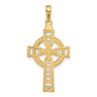 14K Yellow Gold Celtic Cross Eternity Pendant – view 4
