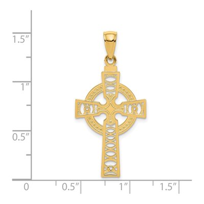 14K Yellow Gold Celtic Cross Eternity Pendant – view 5