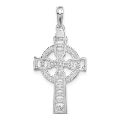 14K White Gold Celtic Cross Eternity Pendant – view 4