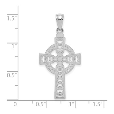 14K White Gold Celtic Cross Eternity Pendant – view 5