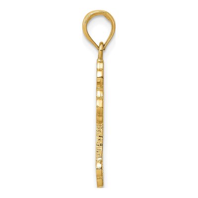 14K Yellow Gold Budded Cross Pendant – view 3