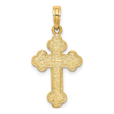 14K Yellow Gold Budded Cross Pendant – view 5