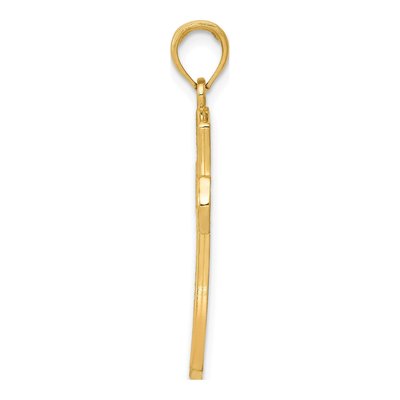 14K Yellow Gold Diamond-Cut Cross Pendant – view 3