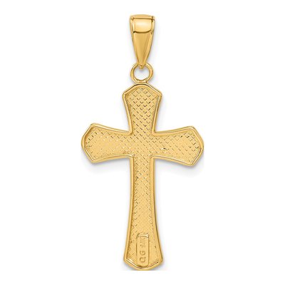 14K Yellow Gold Diamond-Cut Cross Pendant – view 4