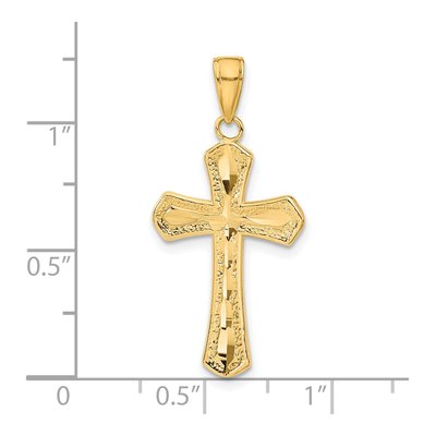 14K Yellow Gold Diamond-Cut Cross Pendant – view 5