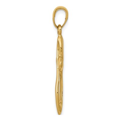 14K Yellow Gold Ribbon Cross Pendant – view 3
