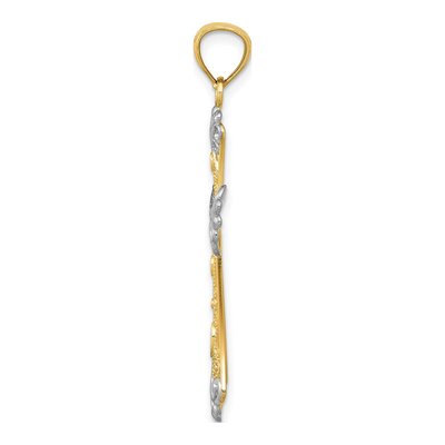 14K Yellow Gold Diamond-Cut Cross Pendant – view 3
