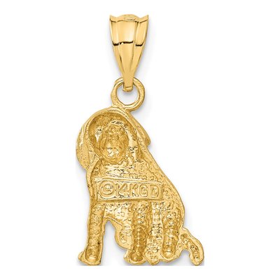 14K Yellow Gold Diamond-Cut Dog Pendant – view 4