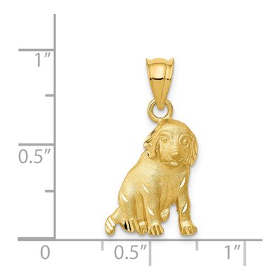 14K Yellow Gold Diamond-Cut Dog Pendant – view 5