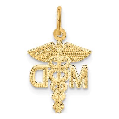 14K Yellow Gold Caduceus Pendant – view 4
