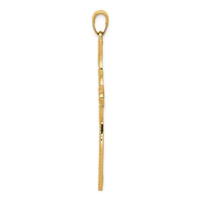 14K Yellow Gold Diamond-Cut Cross Pendant – view 3