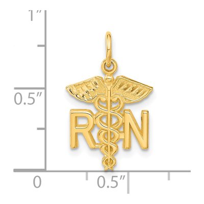14K Yellow Gold RN Registered Nurse Charm – view 5