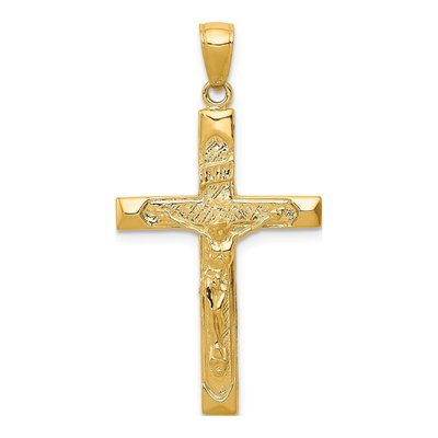 14K Yellow Gold Crucifix Pendant