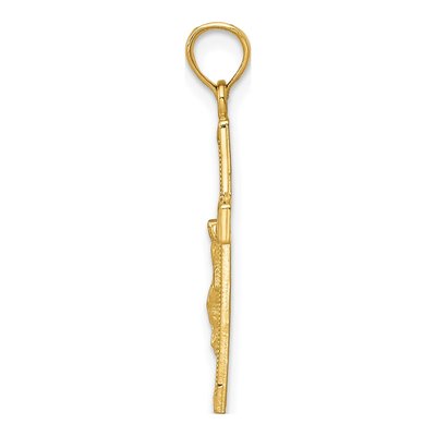 14K Yellow Gold Beveled Crucifix Pendant – view 3