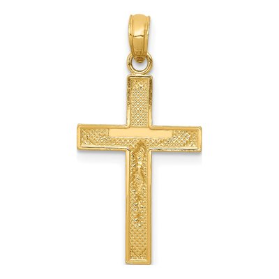 14K Yellow Gold Beveled Crucifix Pendant – view 5