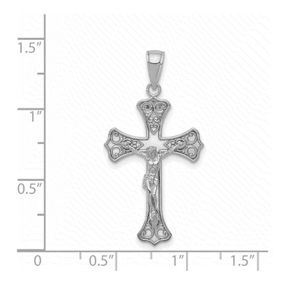 14K White Gold Crucifix Pendant – view 5