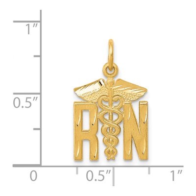 14K Yellow Gold RN Nurse Pendant – view 5