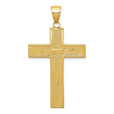14K Yellow Gold Textured Latin Crucifix Pendant – view 5