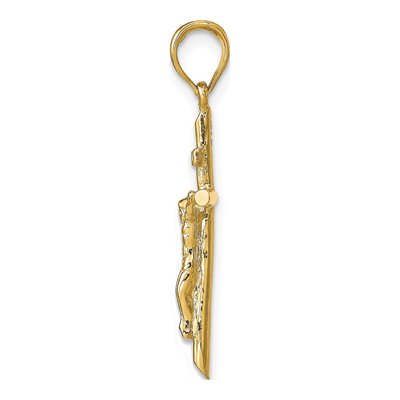14K Yellow Gold Stick Crucifix Pendant – view 3