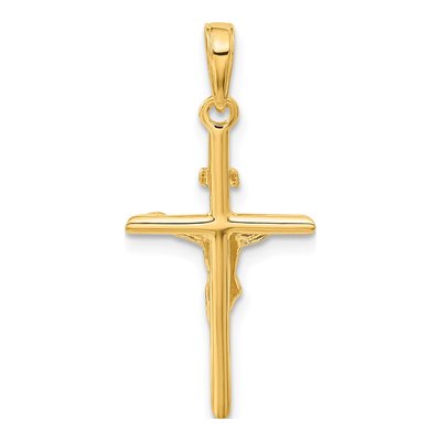 14K Yellow Gold Stick Crucifix Pendant – view 4