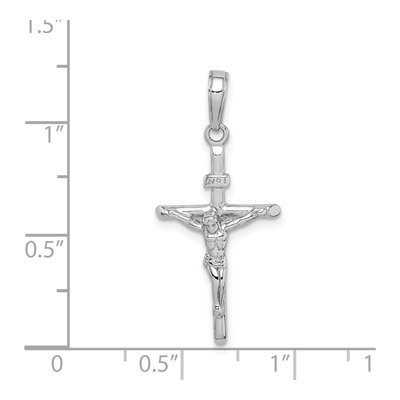 14K White Gold Stick Crucifix Pendant – view 5
