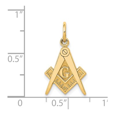 14K Yellow Gold Masonic Symbol Charm Pendant – view 5