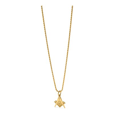14K Yellow Gold Masonic Symbol Charm Pendant – view 6